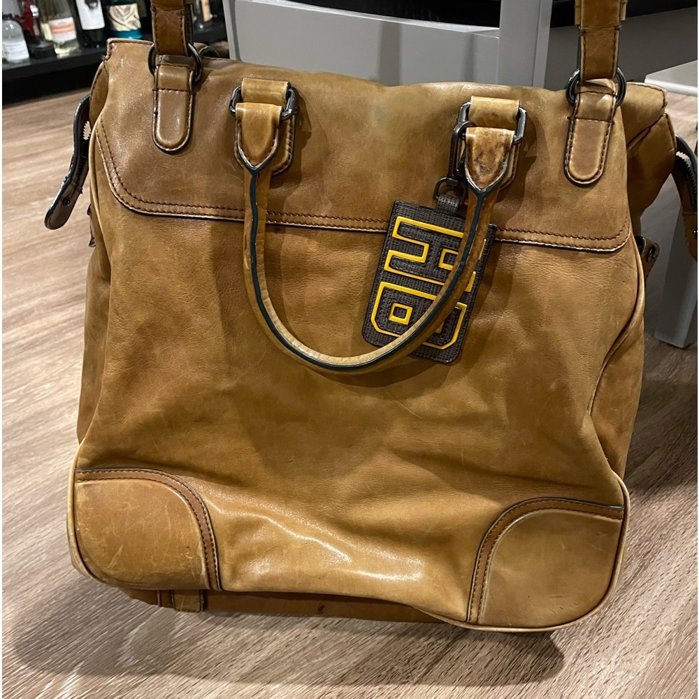 HUGO BOSS CALFSKIN LEATHER MESSENGER LAPTOP TRAVEL BAG
